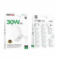 Мережевий зарядний пристрій Borofone BA107A Stellar PD30W Type-C to Type-C