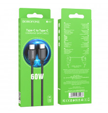 Data Cable Borofone BX87 Sharp Type-C to Type-C 60W 1m