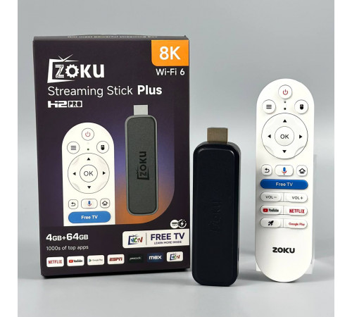 Android TV Stick Zoku H2 Pro Plus 8K WiFi 6G+BT5.4, Android 14.0 (4Gb+64Gb)