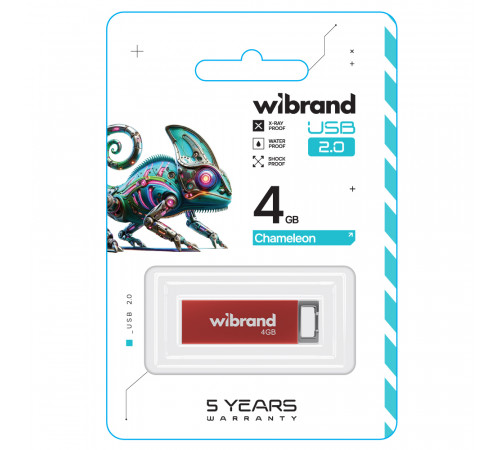 Флеш-накопичувач Wibrand USB 2.0 Chameleon 4Gb Red (WI2.0/CH4U6R)