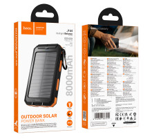 УМБ Power Bank Hoco J164 Platinum 8000mAh 2A (з ліхтарем, компасом, сонячною панеллю)