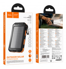 УМБ Power Bank Hoco J164 Platinum 8000mAh 2A (з ліхтарем, компасом, сонячною панеллю)