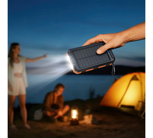 УМБ Power Bank Hoco J164 Platinum 8000mAh 2A (з ліхтарем, компасом, сонячною панеллю)