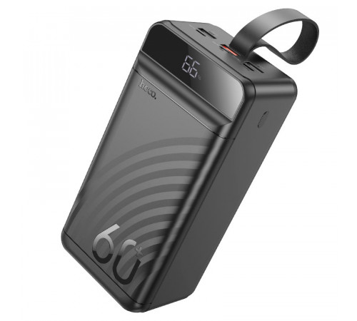 Зовнішній акумулятор HOCO J123C Element 22.5W+PD20W fully compatible power bank with digital display(60000mAh) Black (6942007612098)