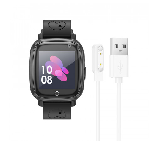Дитячий cмарт-годинник Hoco Y100 36mm. SIM 2G. 400 mAh. IP65 Black (6942007625623)
