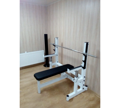 Усиленная скамья для жима RN classic prof + Олимпийская обрезиненная штанга 140кг