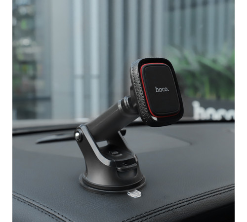 Автотримач для телефона HOCO CA42 Cool Journey in-car dashboard holder with stretch rod Black/Red (6957531093237)