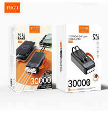 УМБ Power Bank TUGII WUW Y300 30000mAh PD22.5W+QC3.0 (with cable Type-C+Lightning) з ліхтарем