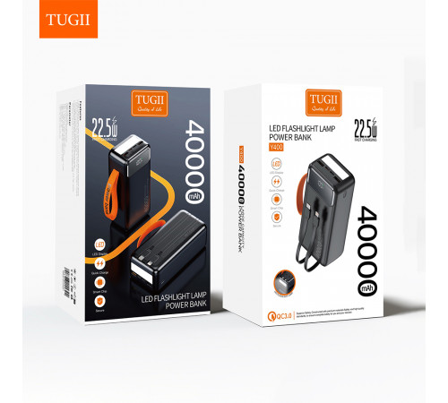 УМБ Power Bank TUGII WUW Y400 40000mAh PD22.5W+QC3.0 (with cable Type-C+Lightning) з ліхтарем