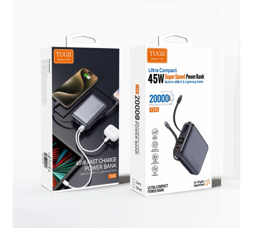 УМБ Power Bank TUGII WUW Y245 20000mAh PD45W (with cable Type-C+Lightning)