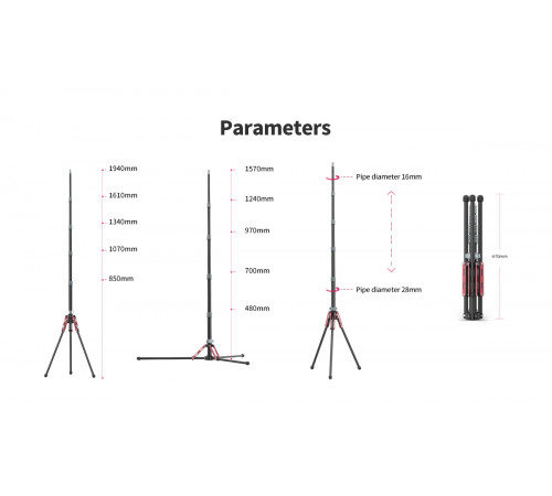 Штатив Ulanzi Full carbon fiber Multifunctional portable light tripod (UV-2784 MT-49) (2784)