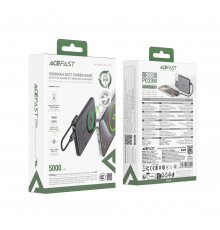УМБ Power Bank AceFast M30 5000mAh Magnetic PD20W з бездротовою зарядкою (with cable Type-C to Type-C)