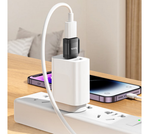 Адаптер HOCO UA31C Type-C male to USB female OTG adapter Black (6942007628129)