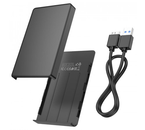 Зовнішня кишеня для накопичувача HOCO HB46 USB3.0 2.5-inch SATA hard drive enclosure Black (6942007628266)