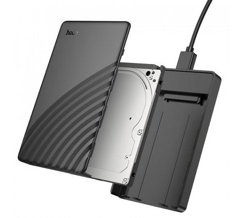 Зовнішня кишеня для накопичувача HOCO HB46 USB3.0 2.5-inch SATA hard drive enclosure Black (6942007628266)
