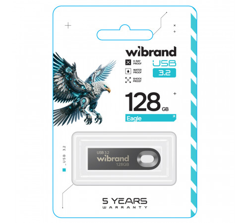 Флеш-накопичувач Wibrand USB 3.2 Gen1 Eagle 128GB Grey (WI3.2/EA128U10G)
