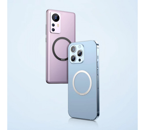 Пластина для магнітного тримача Baseus Halo Series Magnetic Metal Ring（2pcs/pack）Silver (PCCH000012)