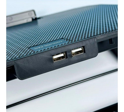 Підставка-охолоджувач для ноутбука N33 RGB light з тримачем для телефону 12-17inch (2 Fan)