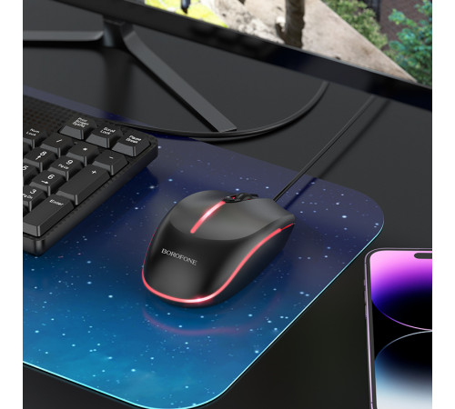 Мишка комп'ютерна дротова Borofone BG10 Soaring game luminous