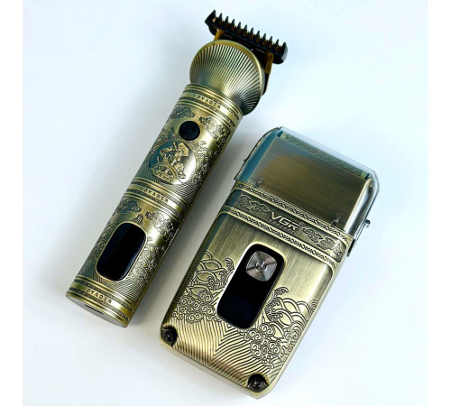 Чоловічий набір VGR V-649 Professional LED display з 4 насадками (машинка для стрижки, бритва, шейвер)