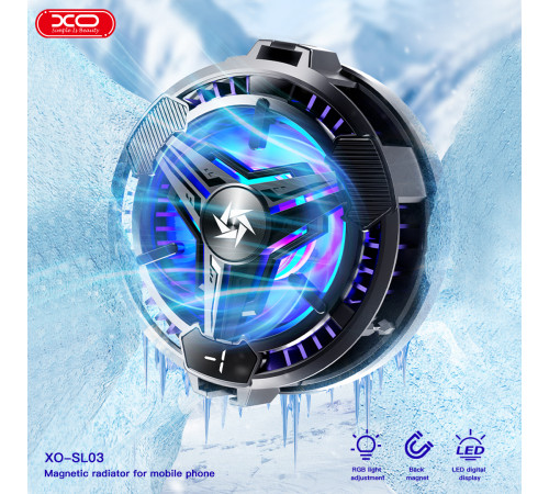 Охолоджувач для телефону XO SL03 з цифровим дисплеєм (магнітний+затискач)