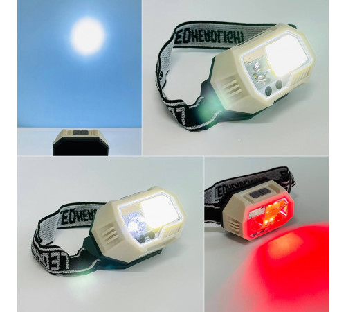 Ліхтар налобний SH-S9 Red Light (XPE+COB, 3SMD, Motion Sensor, Вбудований акумулятор, Type-C)