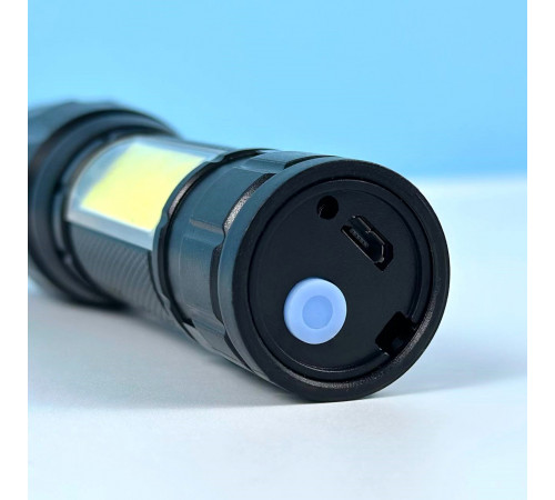 Ліхтар W601-XPE White, Red light (COB, Li-Ion акумулятор, Zoom, Micro)