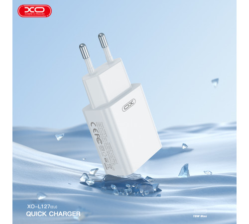 Мережевий зарядний пристрій XO L127 QC18W Lightning