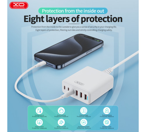 Мережевий подовжувач XO L133 GaN 75W 1.5m