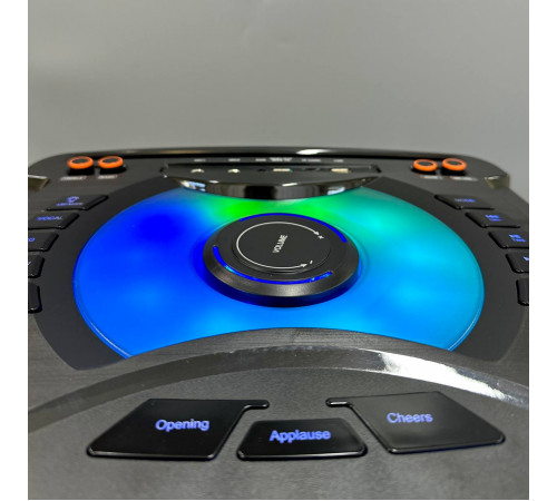 УЦІНКА Колонка VIP JT-1210 з RGB-підсвічуванням та 2-ма мікрофонами (40,5*40,2*109,5 см) (тріщина на верхній частині)