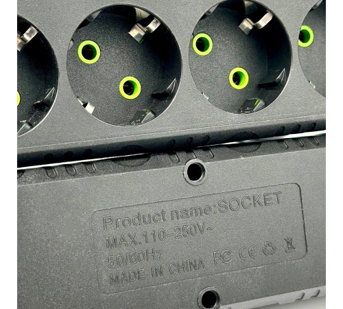 Мережевий подовжувач UA Power F44U 3USB 4 розетки 6m