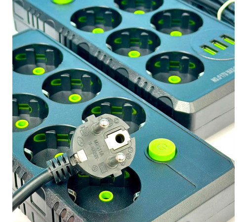 Мережевий подовжувач UA Power F17U 3USB 6 розеток 6m