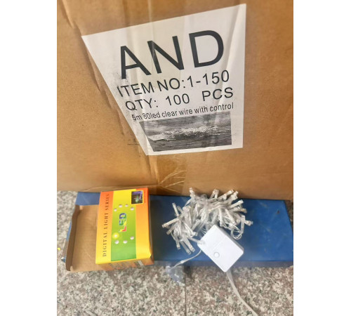 4477 2025 Прозорий Провід Гірлянда 5m 80 led МІКС MIX clear wire 1-150 (100)