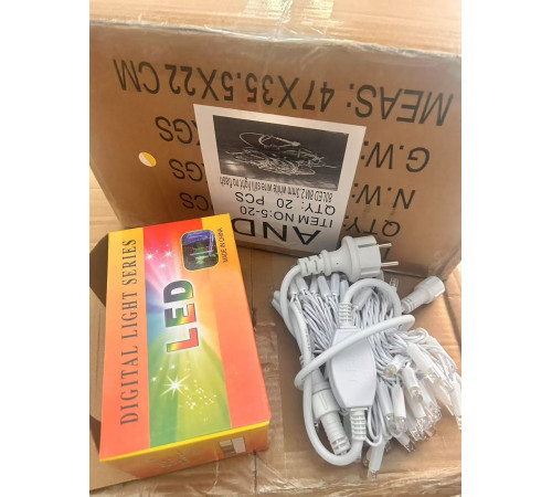 4481-код2025 Чорний Провід Гірлянда 5m 80 led black with Вулична Тепла 5-20 (20)