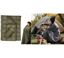 Ковдра, теплоізольована похідна ковдра, для пішого туризму ЧОРНИЙ І ЗЕЛЕНИЙ-8--9 (15)