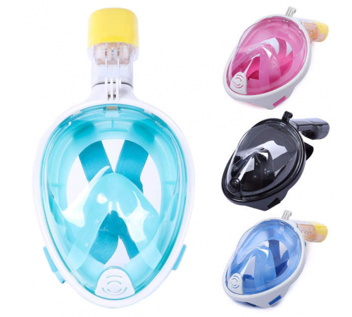 2068 Водолазна маска diving mask XL /////SM БЛАКИТНА РОЖОВА ЧОРНА (20)(10)(30)