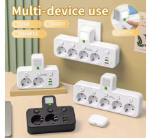 Розетка Адаптер розетки зарядний пристрій Подовжувач з 3 розетками 5378 (50) (60)