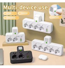 Розетка Адаптер розетки зарядний пристрій Подовжувач з 3 розетками 5378 (50) (60)