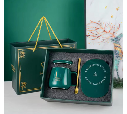 Чашка Кружка з підігрівом від Мережі ПОДАРУНКОВИЙ НАБІР БІЛА І РОЖОВА Cup XL-999 (30)