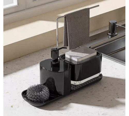 Диспенсер для миючого засобу та жиго мила Чорний 1670 (40)