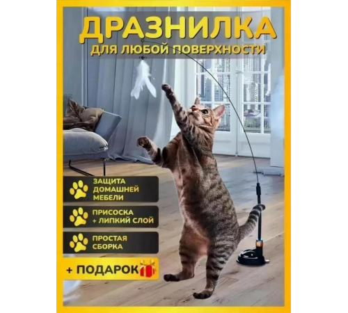 Інтерактивна іграшка-Дразнилка котів на присосці 5645 (300)