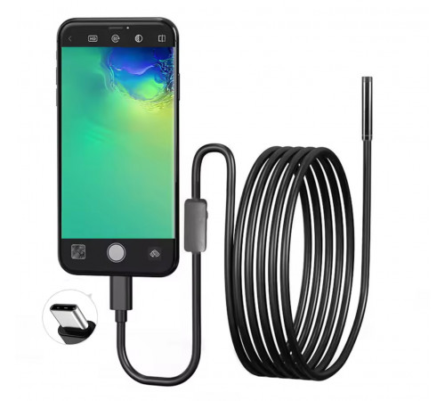 Камера Ендоскоп Android та PC Endoscope, гнучка USB-камера 2 метри TYPE-C 3in1 120(108)