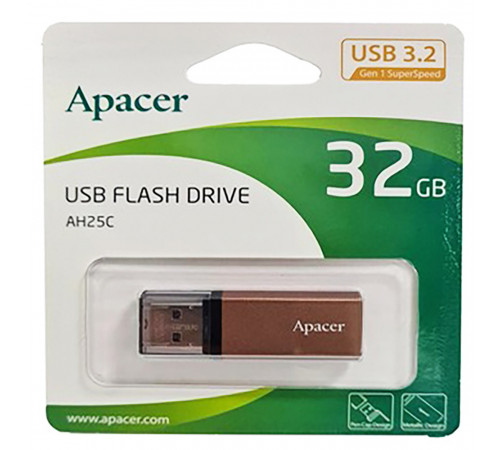 Флеш-накопичувач Apacer USB 3.2 Gen 1 AH25C 32GB Bronze (AP32GAH25CJ-1)