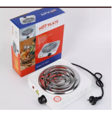 Плита електрична однокомфоркова спіральна Hot Plate JX-1010B 1000W, Білий (12)