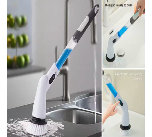 Щетка-скруббер Электрический беспроводной с8насадками для ванной и душаCleaning brush1-33 (24)(60