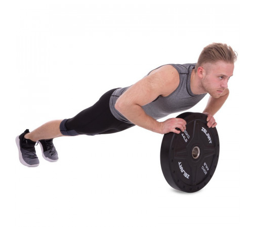 Бамперные диски для кроссфита Bumper Plates резиновые d-51мм Zelart TA-2258-20 20кг (d-45см,черный)