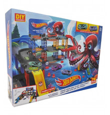 Траса з гірками та паркінгом Hot Wheels 74 деталей T876-16 (24 шт)