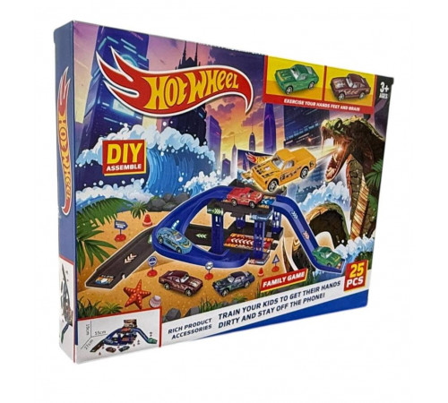 Траса з гірками та паркінгом Hot Wheels 25 деталей T876-1 (60 шт)