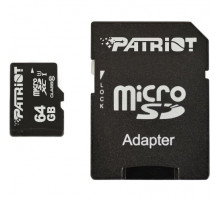 Карта пам'яті microSDXC (UHS-1) Patriot LX Series 64Gb class 10 (adapter SD) (PSF64GMCSDXC10)