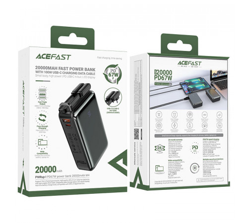 Зовнішній акумулятор ACEFAST M4 PD67W power bank 20000mAh Black (6974316282723)